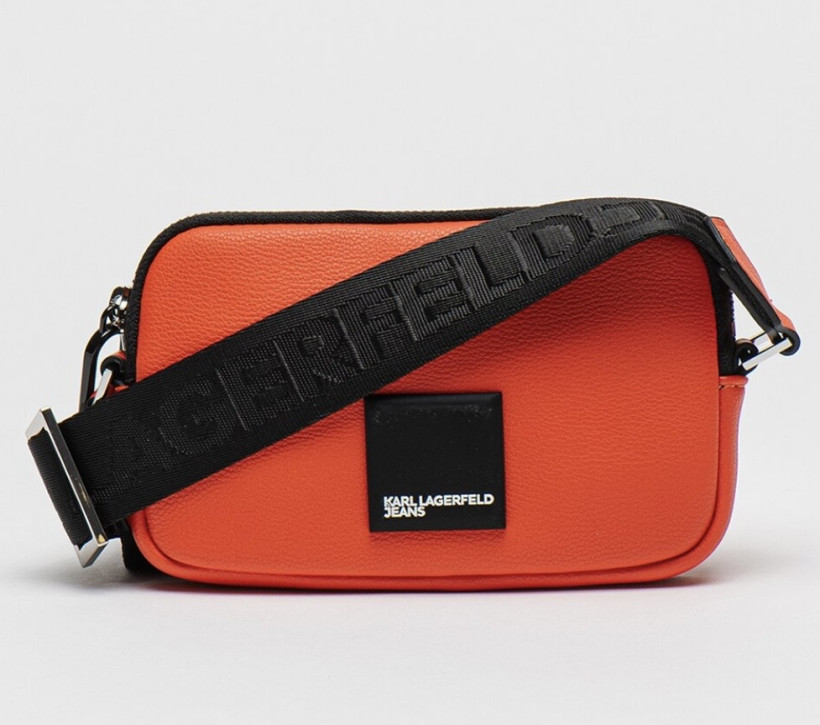 Torebka Karl Lagerfeld Box Logo mini pomarańczowa