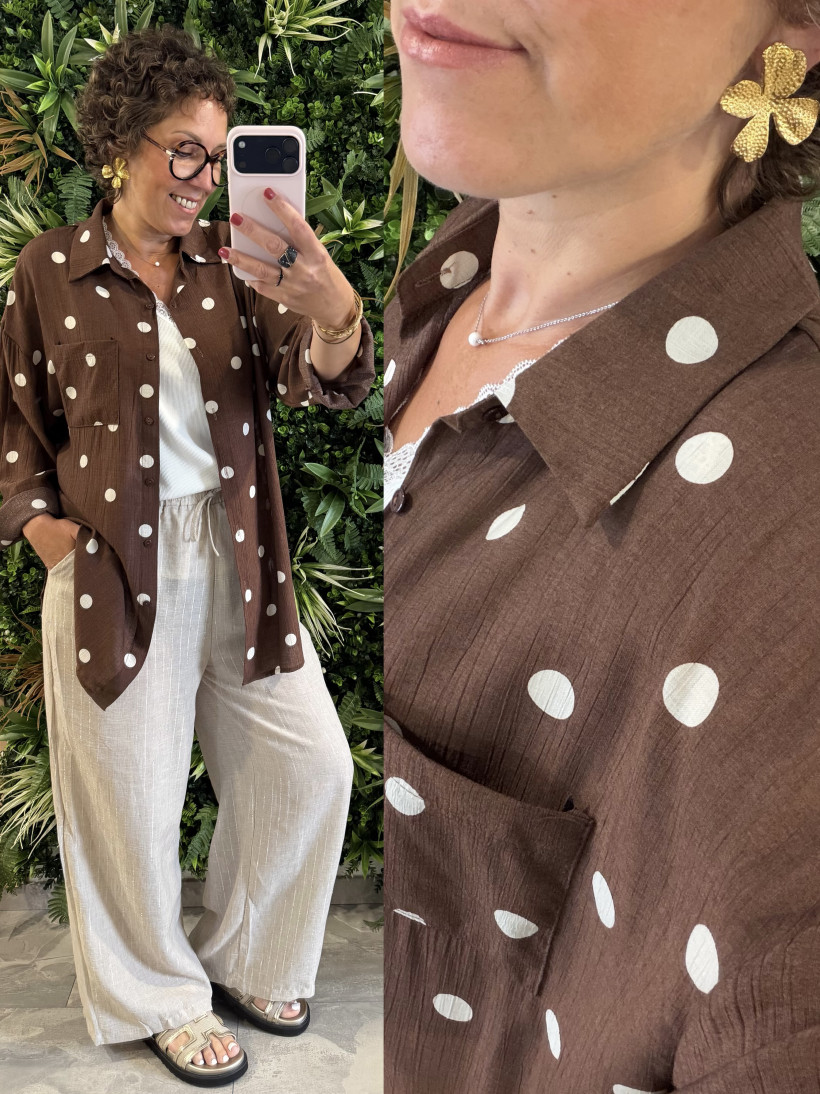 chemise à pois choco