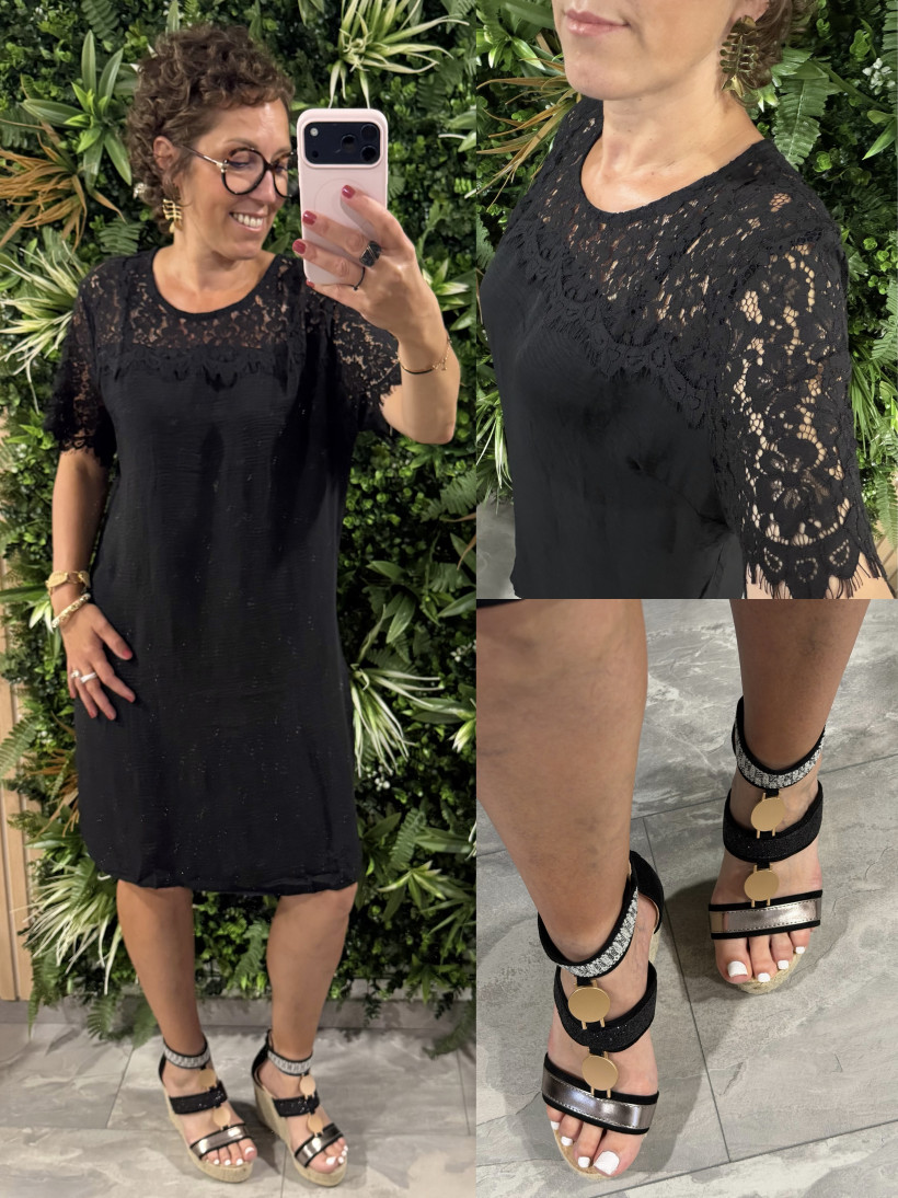 robe noir dentelle 