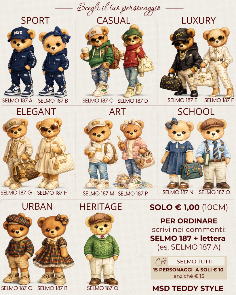 DTF TEDDY STYLE 10 CM