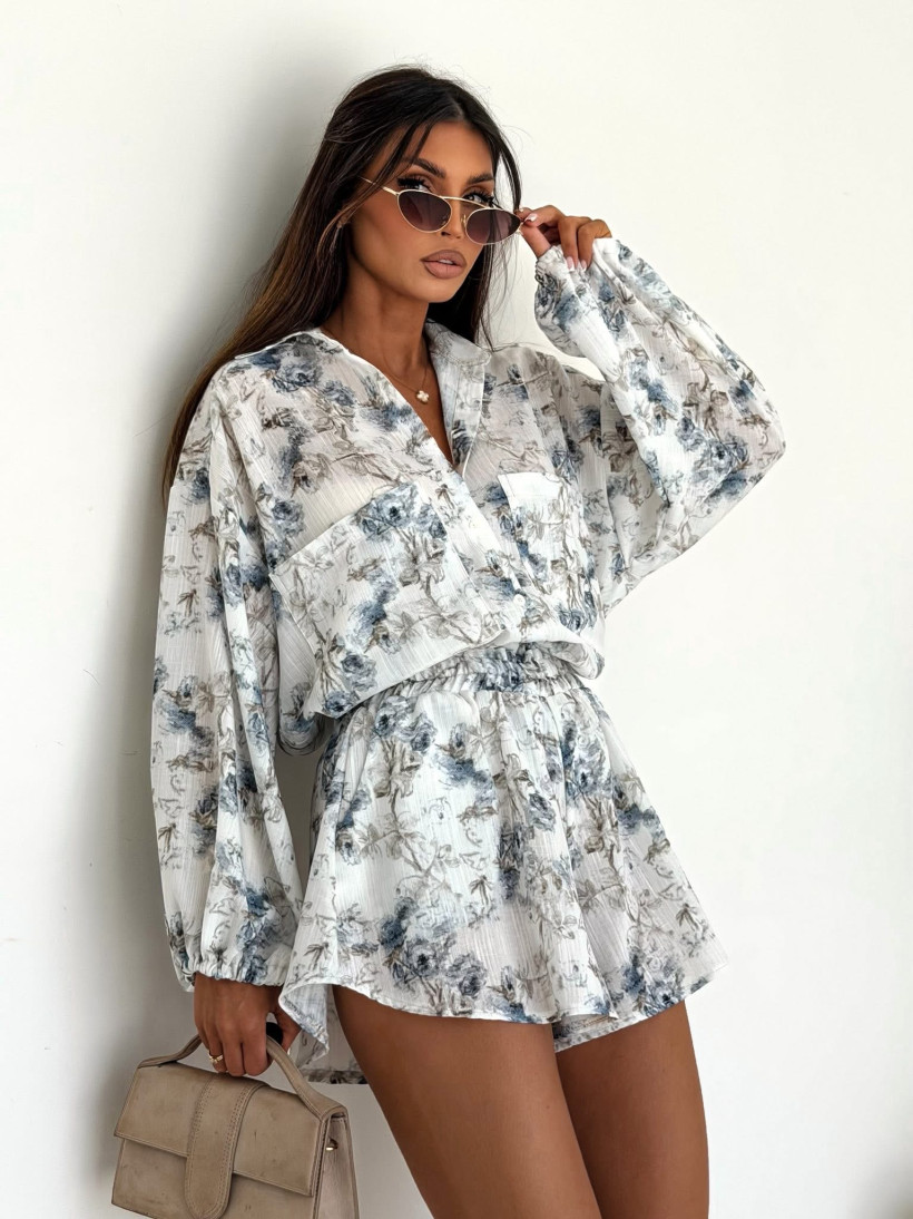 GLAM KOMPLET BLOOM ŚMIETANKOWO BŁĘKITNY