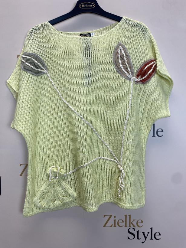 Sweter niciakowy bez rękawów, liście, reksor, AGNIESZKA - 2xl - 17333 - żółty