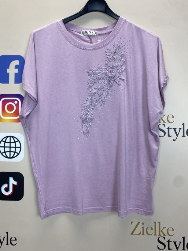 Bluzka jednokolorowa, kwiat - L/XL - BG53 - lila