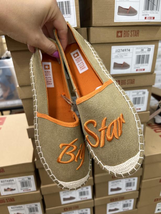 Big 3 espadryl beżowy z poamranczowym napisem JJ274974