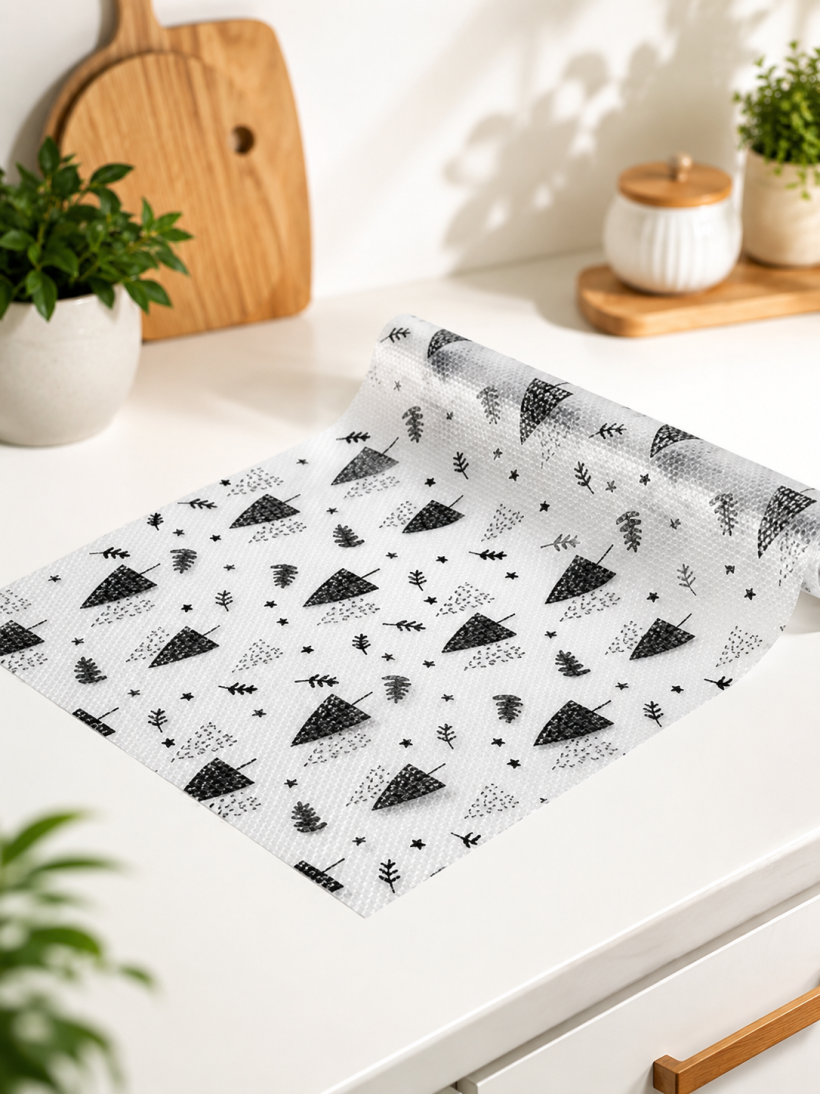 Mata ochronna do szuflady, do szafki, na stół, blat 45x120 cm CZARNE DRZEWA