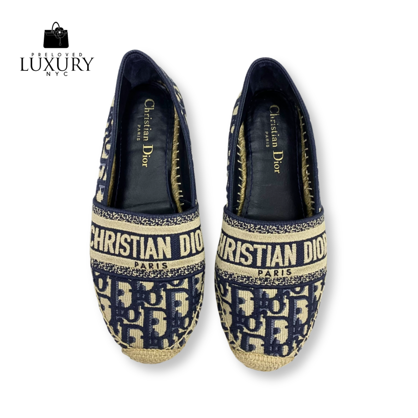 DIOR Blue Canvas Espadrilles Loafers