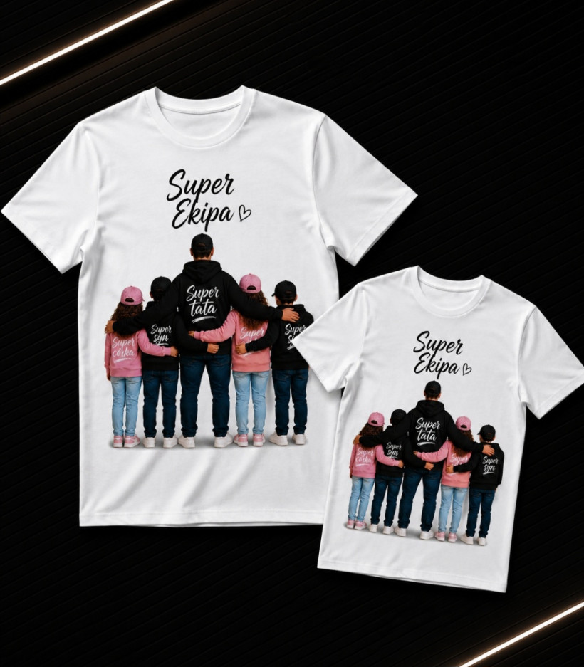 ZA T-shirt BIAŁY-TATA 2 córki 2 synów