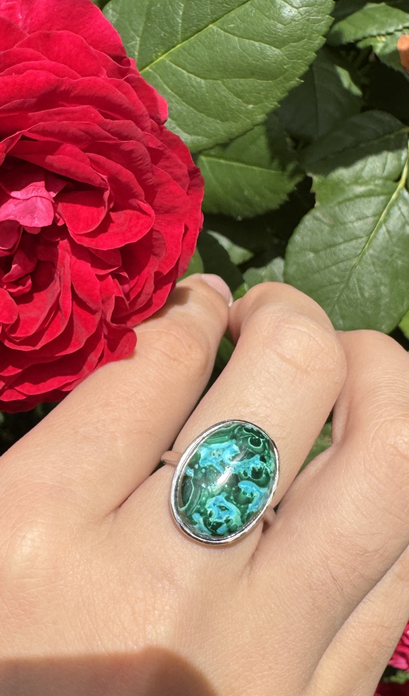 Bague chrysocolle argent 925