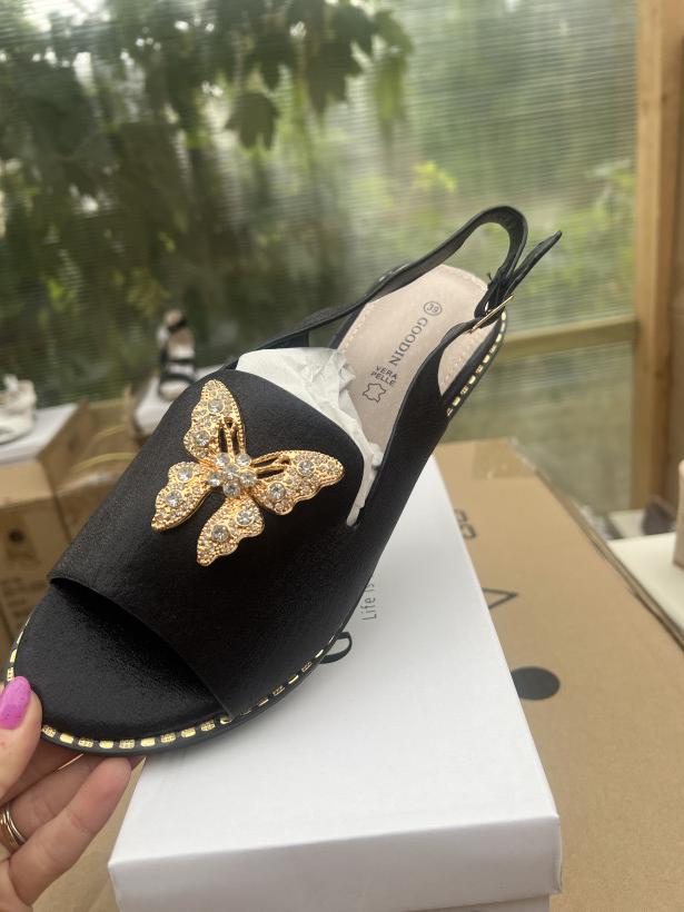 LACZEK 3 goodin sandał czarny motyl GD-FL881 black 