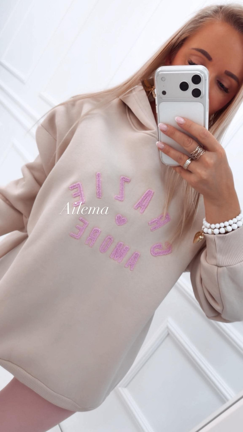 Bluza Motion M01159 z kapturem, barankowy napis