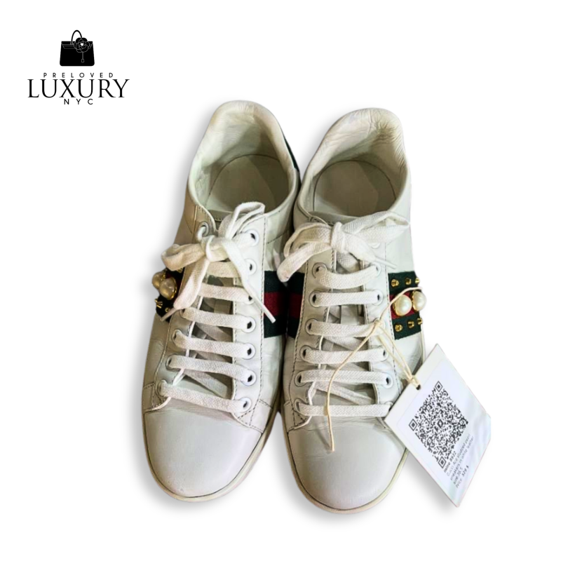 GUCCI Ace Studded Pearl Sneakers