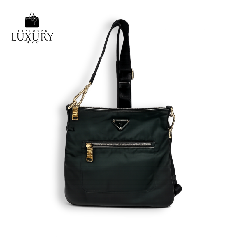 PRADA Nylon Shoulder Bag with Triangular Logo