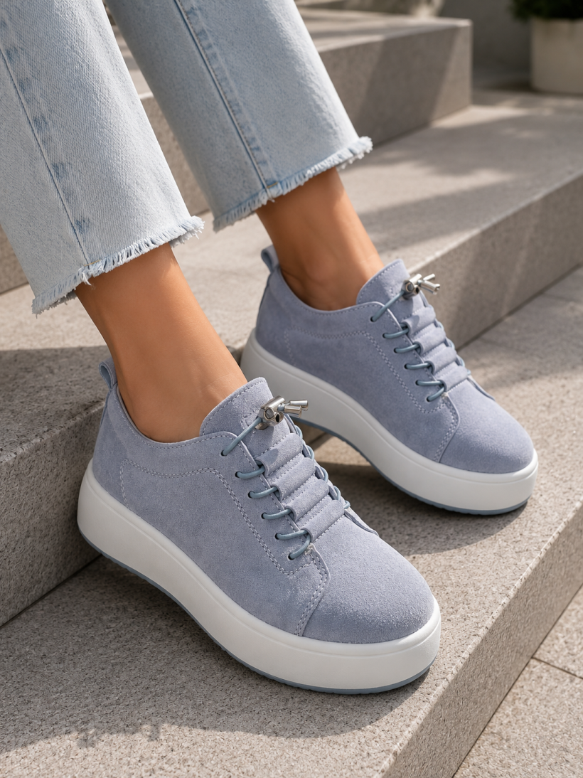 Sneakersy damskie sport GOODIN GD-XW-1069 skóra zamsz lekkie 
