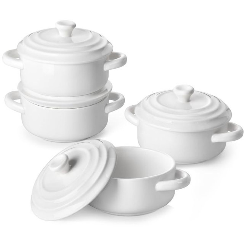 Mala Casa zestaw 4szt Porcelanowych naczynia z pokrywkami Do zapiekania
