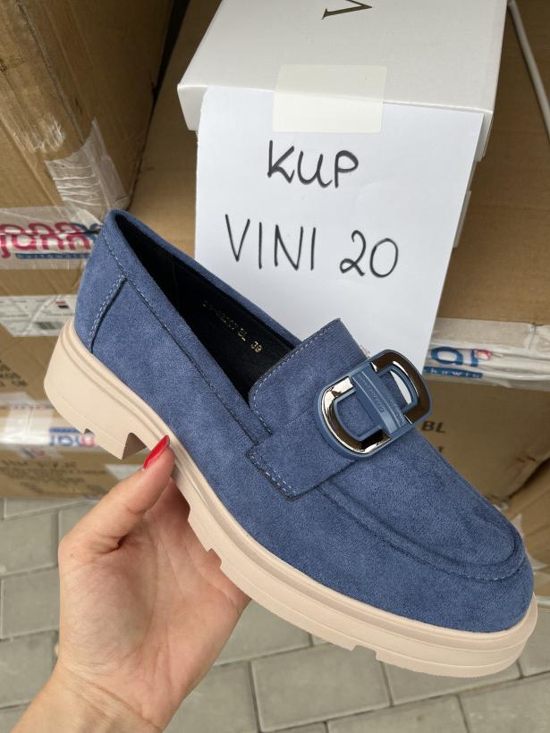 VINI 20 mokasyn vinceza osc25-62207 blue niebieski mokasyn z ozdobą