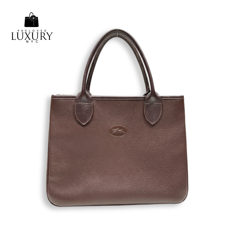 LONGCHAMP Leather Handbag with Attached Pouch