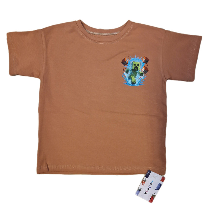 T-SHIRT BRĄZOWY  MINECRAFT MAM TEN LUZ