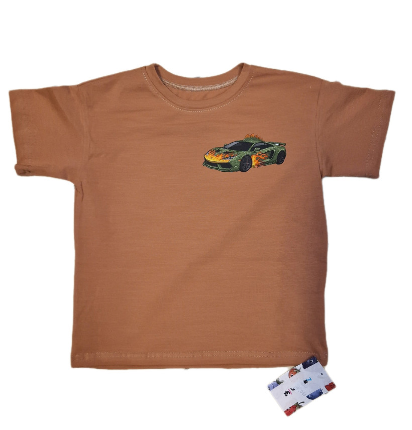 T-SHIRT BRĄZOWY WYŚCIGÓWKA MAM TEN LUZ