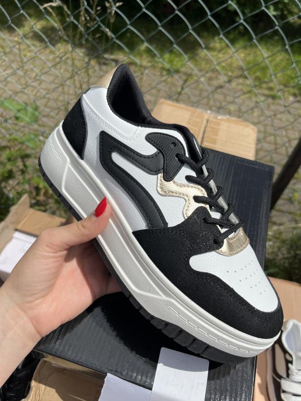 ADIDASY 7 1w-n3 black czarno biały adik złote elementy