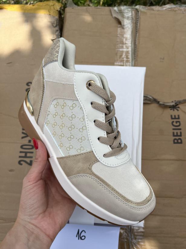 ADIDASY 16 ad-795 beige beżowy klin wzorki