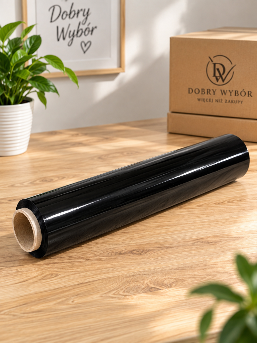 Folia Stretch Czarna PREMIUM 1,5 kg – Mocna i Wytrzymała