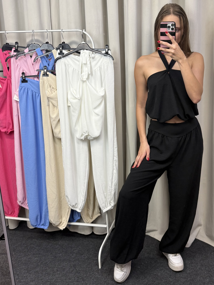 Komplet wiązany spodnie + top