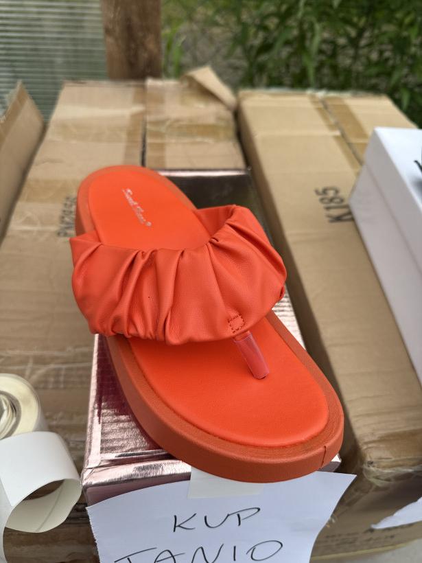 Tanio 2 laczek pomarańczowy japonka sweet shoes PM2856