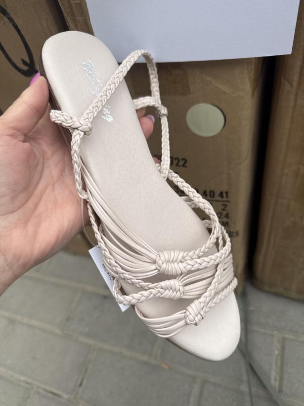 Tanio 3 sandalek beżowy paski Wellspring OM722 beige