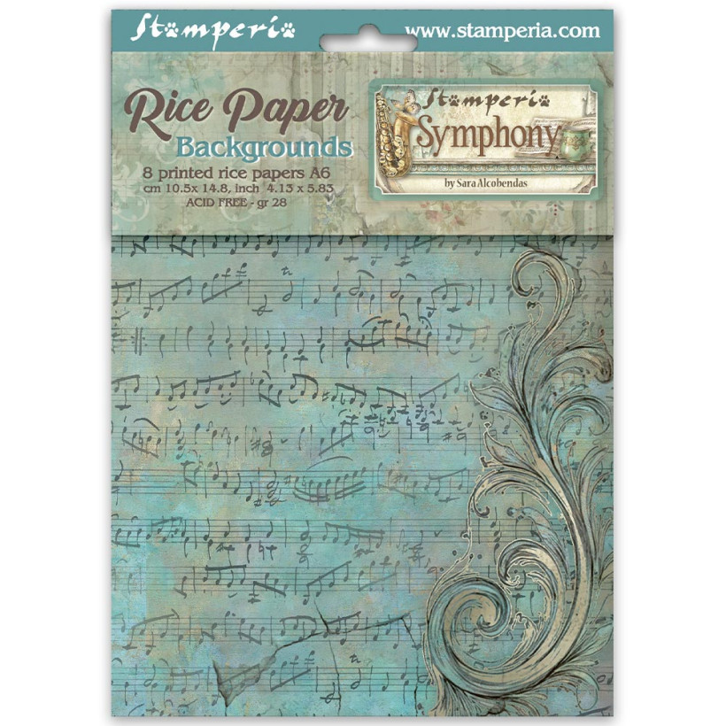 SET FORMATO DA 8 CARTE DI RISO A6 backgrounds symphony