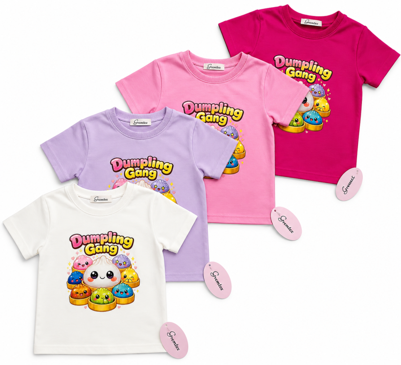 T-SHIRT  CUKIERKOWY RÓŻ PIEROŻKI GREMTEX