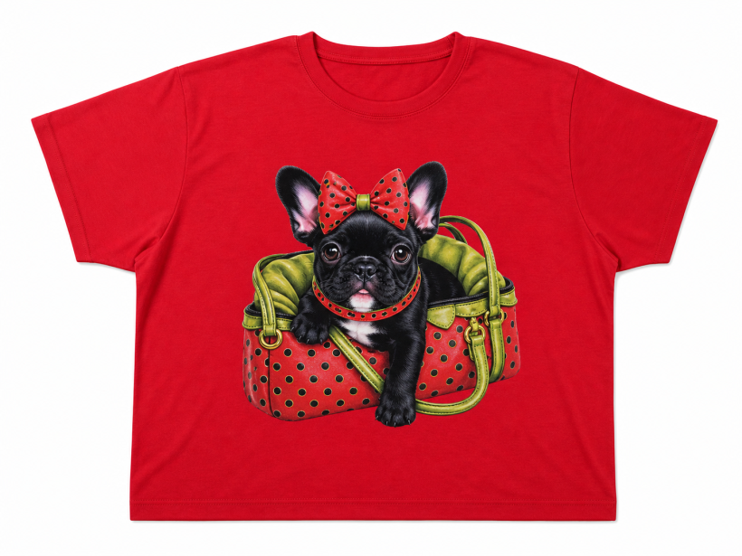 T-shirt buldog arbuzik czerwony
