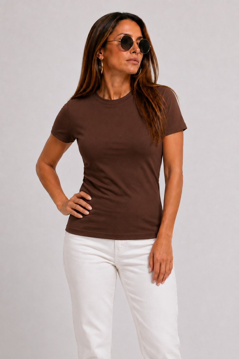 T-shirt Basic czekolada