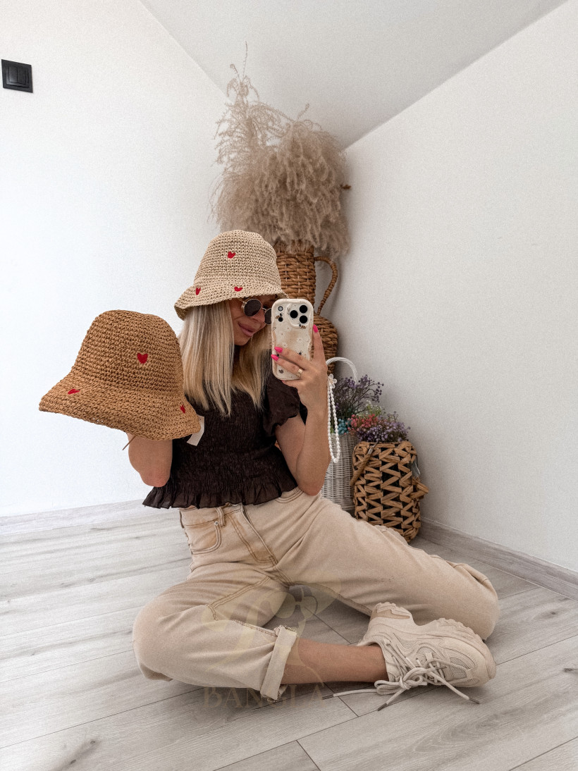 Kapelusz boho serduszka