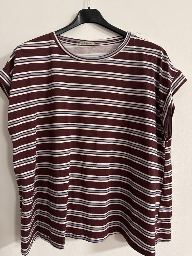 Italia nr 15 - Bluzka w paski 260482 -bordo 
