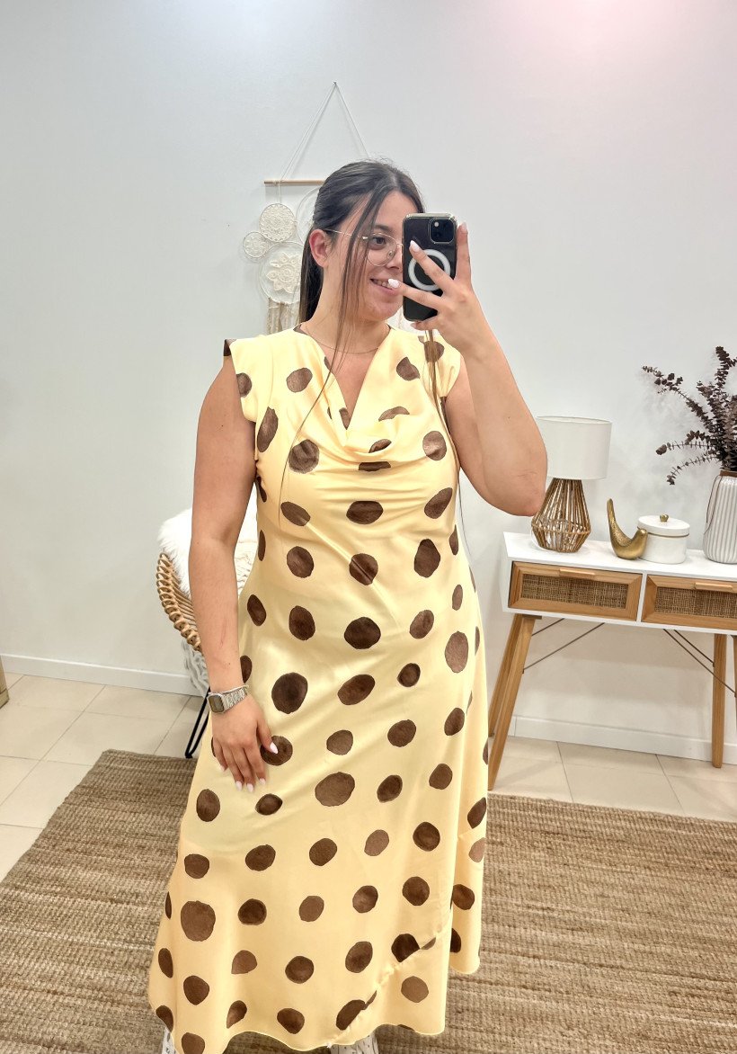 VESTIDO ACETINADO BOLINHAS