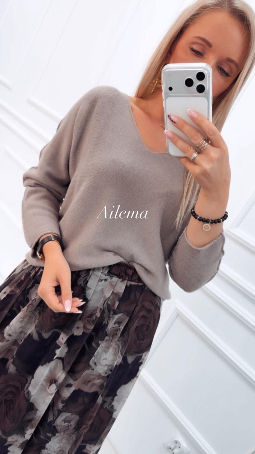 Sweter długi rękaw SW567 dekolt V