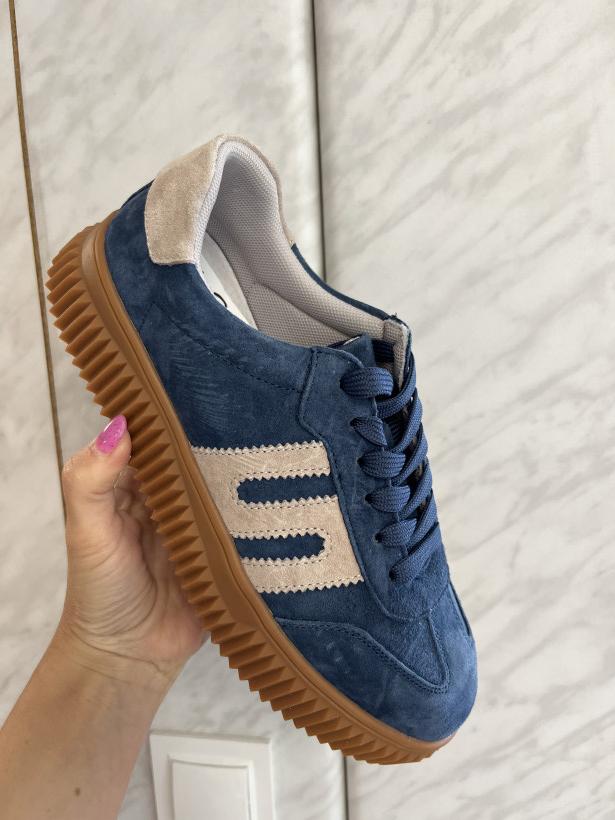 Plus 3 adidas samba karbowana podeszwa jeans Enplus FL992-5 Dark Blue