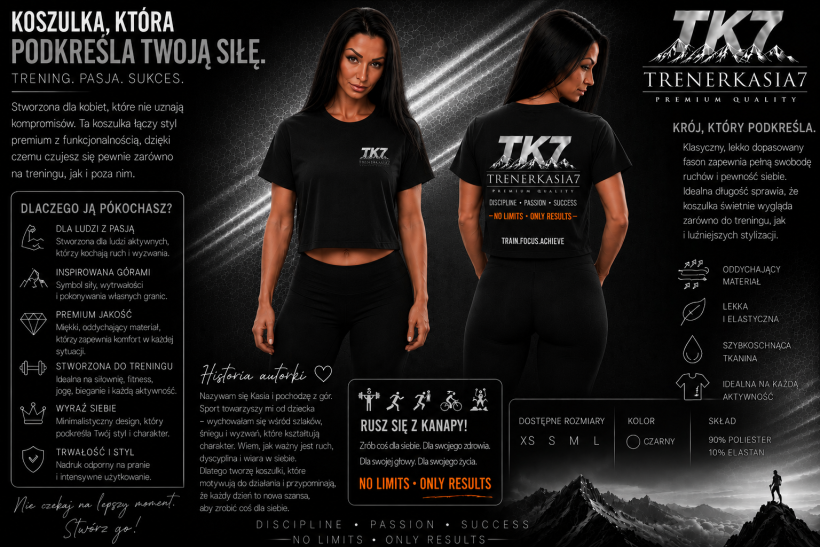 T- shirt rozmiarówka Logo srebrne TK7