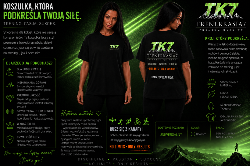 T- shirt  Logo zielone TK7 unisex