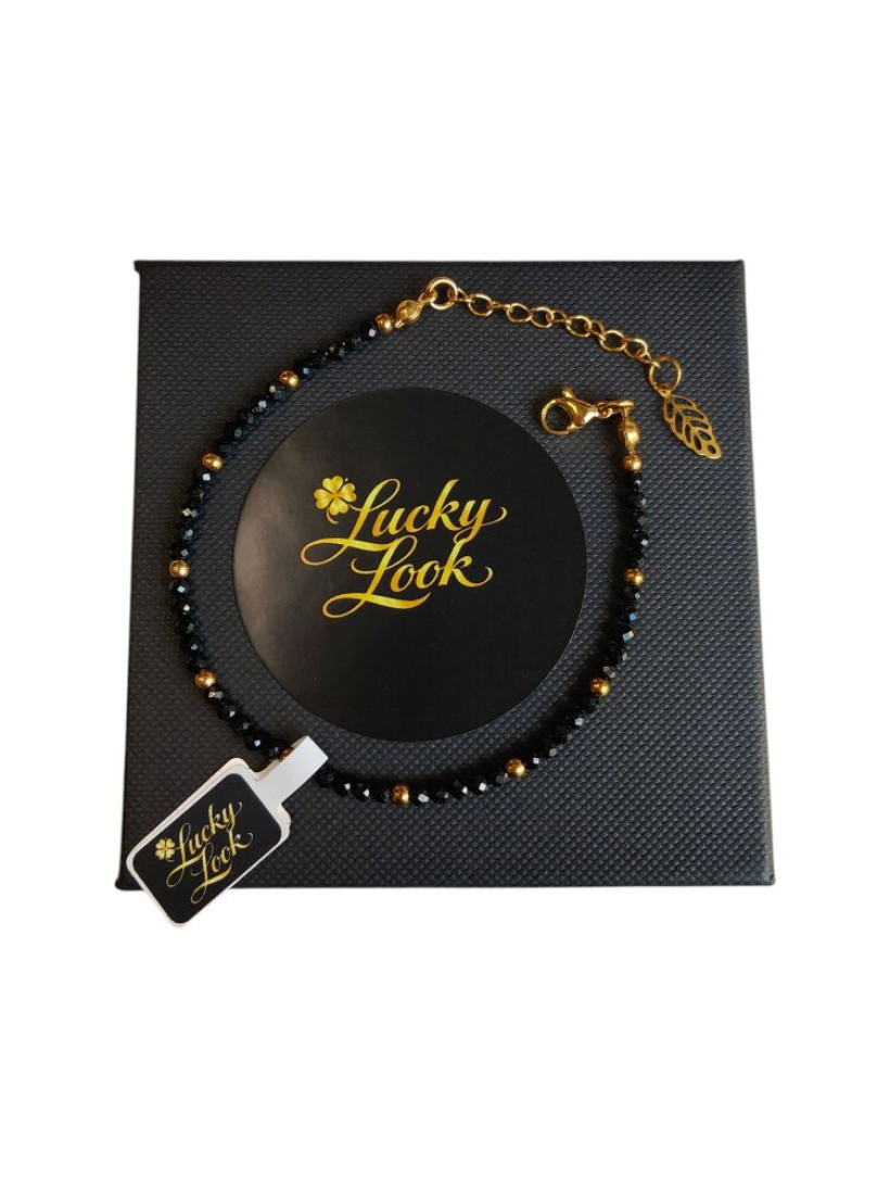 Lucky Look Bransoletka Czarny Turmalin Drobny, B7125