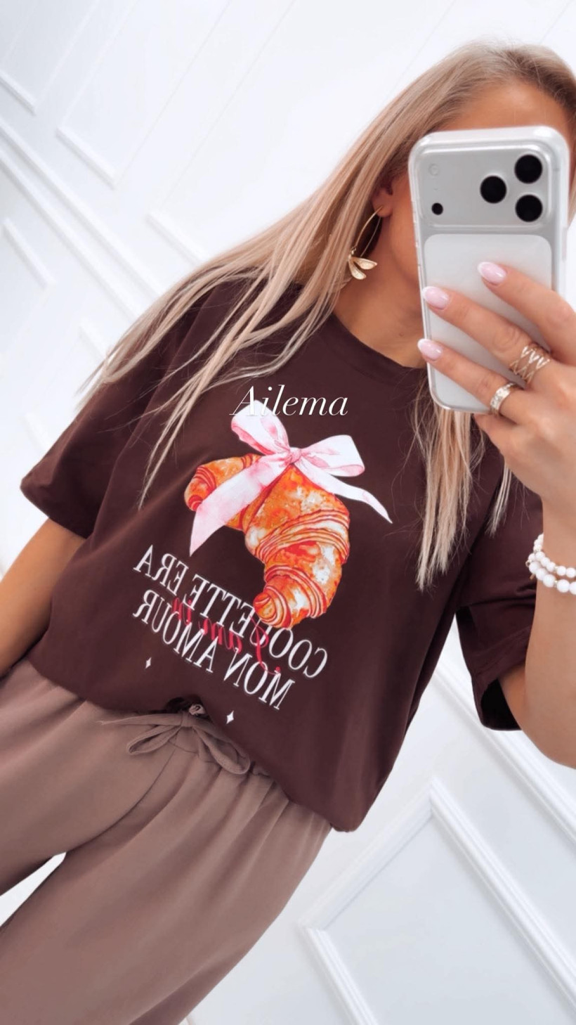 Bluzka Mottion M01138 croissant z kokardką