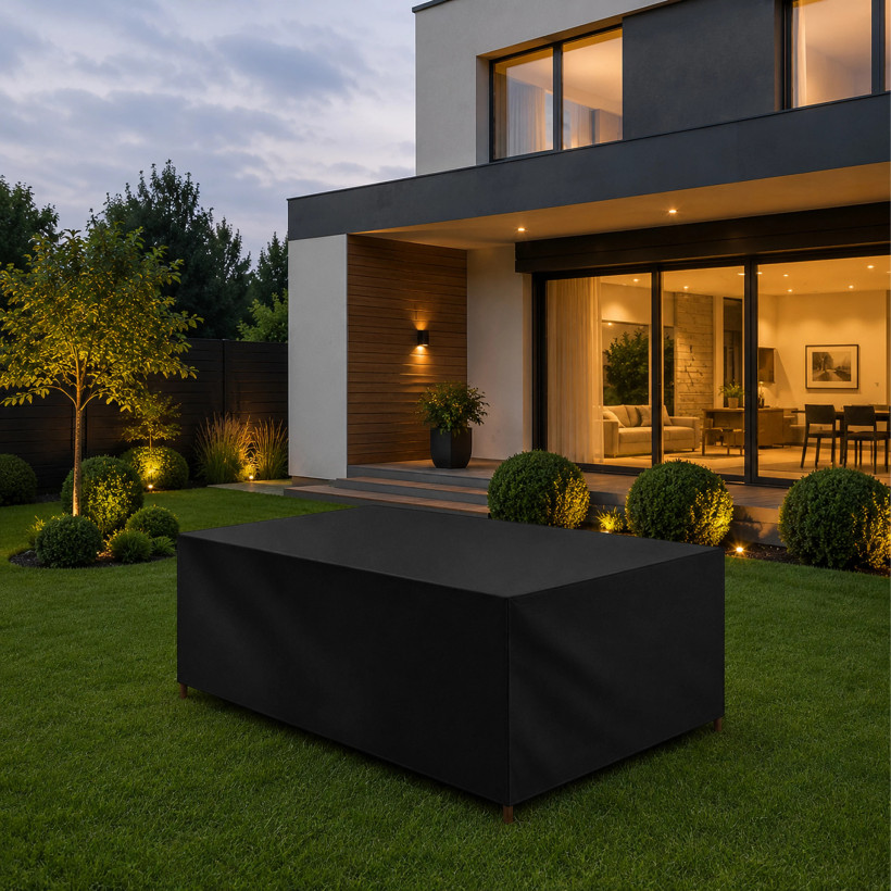 Pokrowiec plandeka na meble ogrodowe wodoodporny stół cateringowy 180x120x74