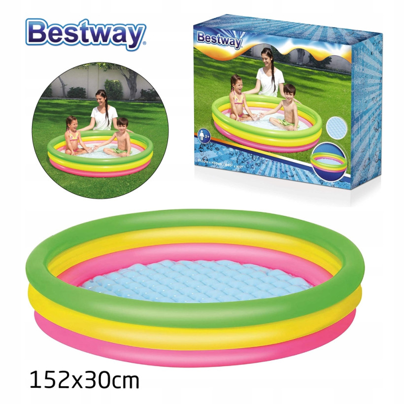Basen dmuchany okrągły do zabawy ogrodowy Bestway 152 x 12