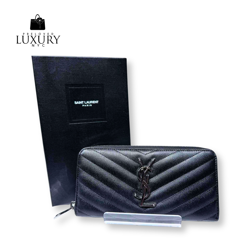 YVES SAINT LAURENT Black Long Wallet