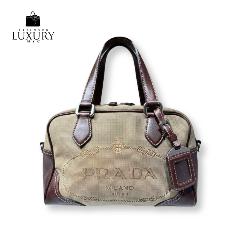 PRADA Logo Jacquard Handbag