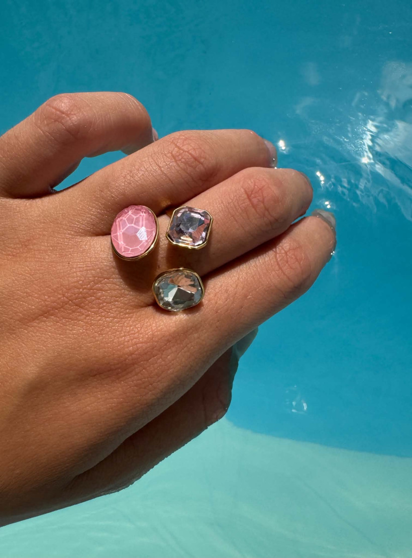 Bague cristal rose