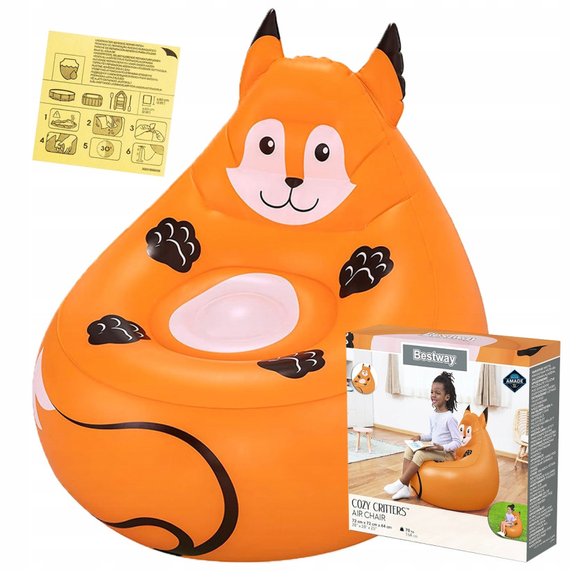 Fotel dmuchany dziecięcy Bestway Cozy Critters #75116