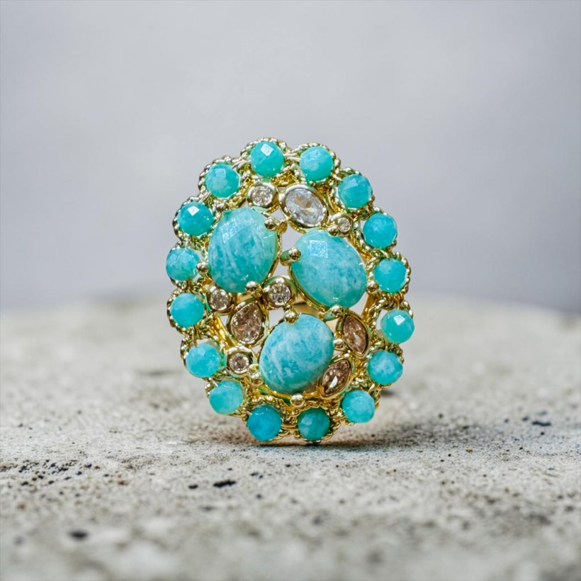 Bague amazonite 