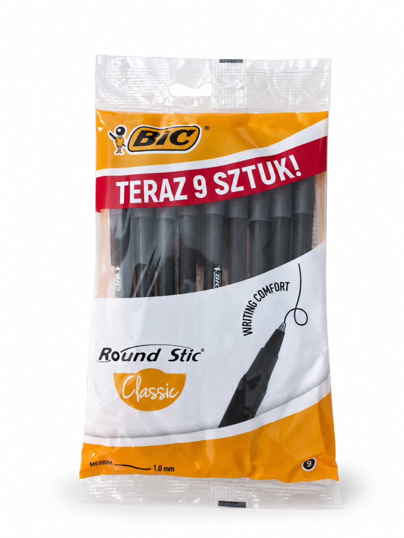 Bic zestaw długopisów 9 sztuk -czarny 