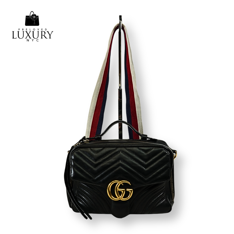GUCCI Calfskin Marmont Shoulder Bag